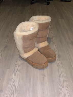 UGG Women's Tall Shearling-Lined Suede Boots - Chestnut/Tan